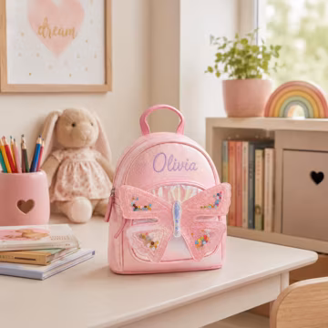 Personalized Butterfly Backpack, Custom Name Toddler Bag, Girls Preschool Backpack, Back to School Gift