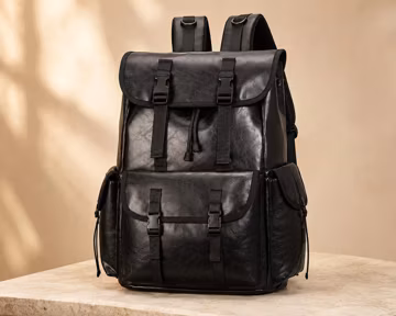 PU Leather Backpack, 16 Inch Laptop Backpack, Large Capacity Travel Backpack for Men & Women, Vintage School Bag