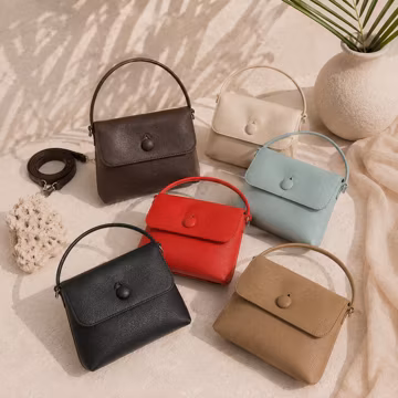 Soft Leather Crossbody Bag for Women, Small Shoulder Purse, Minimalist Everyday Handbag, Elegant Top Handle Bag, Gift for Her
