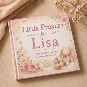 Personalized Bedtime Prayer Book, Christian Gift for Kids, Baptism Gift, Little Prayers for Child, Custom Watercolor Book