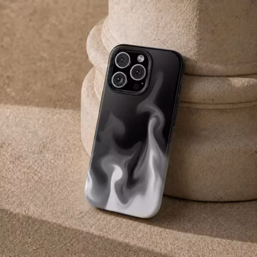 Black Smoke Phone Case, Abstract Monochrome iPhone Case, Minimalist Marble Cover, Modern Black Aesthetic, Smoky Phone Case Gift