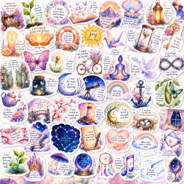 50pcs Positive Affirmation Stickers Waterproof Vinyl Self Care Mental Health Decals for Water Bottle Laptop Planner Journal