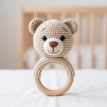Baby Teddy Bear Crochet Rattle Pattern | Instant Download PDF
