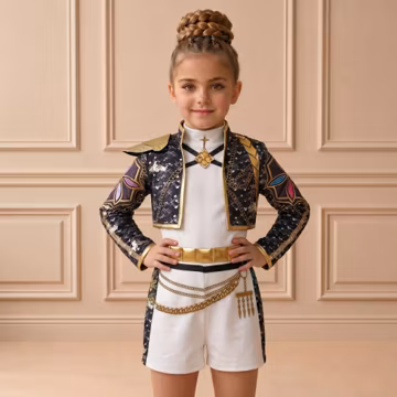 Kpop Demon Hunters Girls Costume Set – Black & Gold 3-Piece Dance Outfit for Cosplay, Stage Performances and Parties
