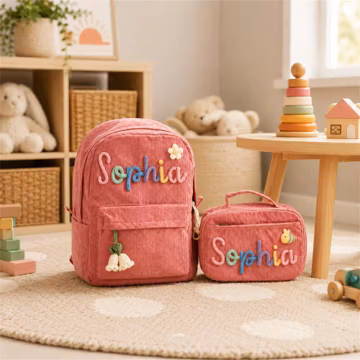 Personalized Backpack and Lunch Bag Set, Custom Kids School Bag, Back to School Gift, Preschool Kindergarten Student Gift