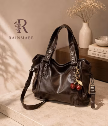 Brown Slouchy Shoulder Bag, Vintage Hobo Handbag, Soft Leather Tote Purse, Y2K Everyday Bag, Large Coffee Brown Shoulder Bag for Women