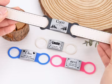 Personalized Silent Slide-On Pet Tag,Dog Collar Tag,Custom Engraved Dog Cat Name Tag,Cute Pet Tag,Puppy Accessories,Cat Gifts
