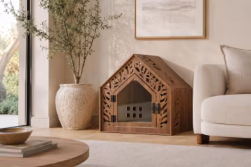Walnut Dog Crate Furniture – Indoor Dog House