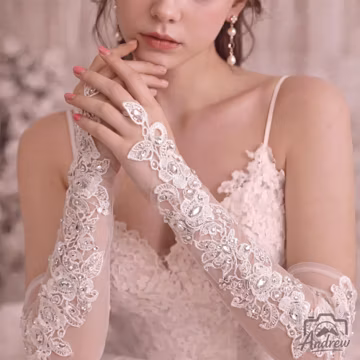 Long Lace Bridal Gloves, Fingerless Wedding Gloves, White Lace Bridal Accessories, Bride Gift, Bridesmaid Gift, Elegant Wedding Gloves