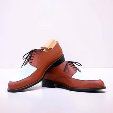 Handmade Men’s Brown and White Oxford Shoes | Two-Tone Leather Dress Shoes