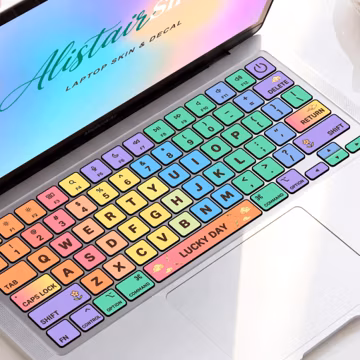 MacBook Neo Keyboard Sticker Pastel Rainbow Laptop Skin for MacBook Air Pro, Laptop Sticker Decal, Tech Accessories Gift for Her