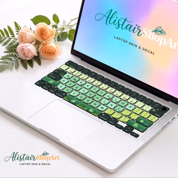 MacBook Air 15 Cute Frog Keyboard Sticker for Cottagecore Mushroom Laptop Decal Arabic Layout Gift for mom for Air 13 M3 Pro 14 16 Inch Skin
