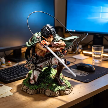 Levi Ackerman Figure, Attack on Titan PVC Statue, Anime Collectible Model, Captain Levi Display Decor, Manga Fan Gift