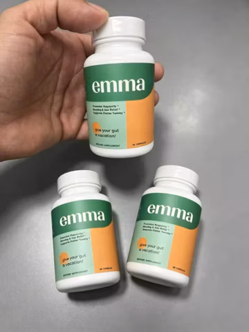 3. Emma Gut Health 3 Bottles (180 Capsules), Daily Digestive Health & Gut Balance Support Supplement
