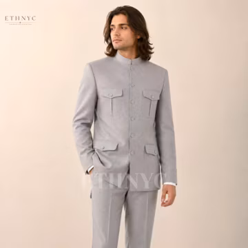 Men's Chinese Tunic Suit, Mandarin Collar Suit, Mao Jacket Suit, Chic Formal Suit, Bespoke Wedding Suit, Custom Tailored Outfit