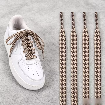 Houndstooth Shoelaces, Aesthetic Stripe Shoe Laces, Unique Gift For Sneakerhead, Custom Trainer Strings, Geometric Plaid Shoelace Ribbon