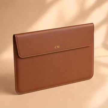 Personalized PU Leather Laptop Sleeve, Custom Name MacBook Case, 13/15 Inch Computer Bag