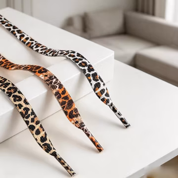 Colorful Leopard Laces, Black Neon Animal Print Shoelaces, Flat Punk Sneaker Strings, Harajuku Shoe Ribbon, Buy 2 Get 1 Free