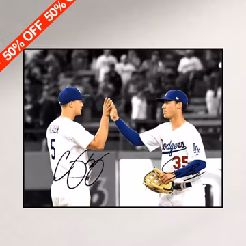 Corey Seager Cody Bellinger Signed 8x10 Photo LA Dodgers Autographed MLB Wall Art Baseball Memorabilia Gift