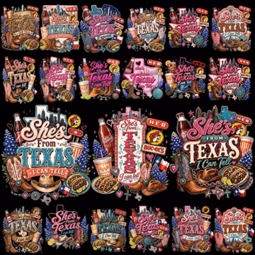 55+ Shes From Texas PNG Bundle | I Can Tell Western T-Shirt & Texas Girl Designs