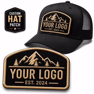 Custom Embroidered Hat Patch | Personalized Logo, Iron-On, Velcro Backing