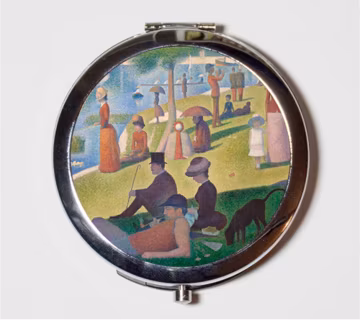 A Sunday on La Grande Jatte Compact Mirror - Georges Seurat Post Impressionist Fine Art - Make Up Pocket Mirror for Cosmetics