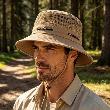 Men Summer Safari Hat: Lightweight Quick Dry Sun Protection Bucket Hat Adjustable Windproof Hat For Garden Beach Walking