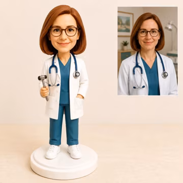 Custom Doctor Bobblehead Doll, Personalized 3D Clay Doctor Figurines, Gifts for Doctors