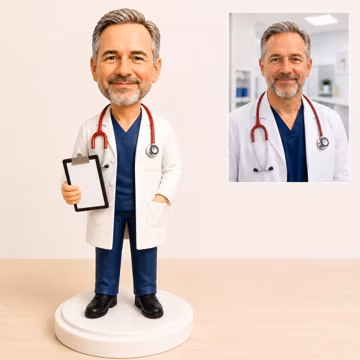 Custom Doctor Bobblehead Doll, Personalized 3D Clay Doctor Figurines, Gifts for Doctors