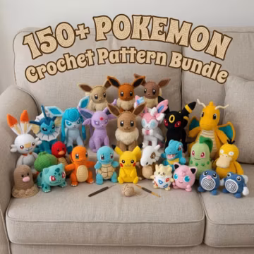 150+ Pokemon Crochet PDF - Pikachu, Charmander, Squirtle & Bulbasaur + More - Instant Digital Download
