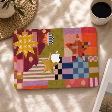 Patchwork Star Collage MacBook Case for Air 13/15 2025, MacBook Pro 16 14 15 13, Air13 A3449 Air15 A3448, 2026 Neo 13, M1 M2 M3 M4 M5 Case