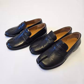 Leather Tabi Shoes Split Toe Loafers Japanese Style Mary Janes Handmade Retro Flats Moccasins Oxford Shoes Unisex