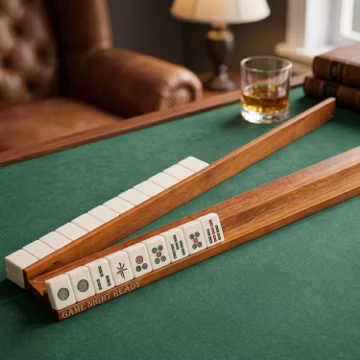 Solid Wood Mahjong Tile Holder, Premium Wooden Mahjong Rack, Luxury Mahjong Accessories, Gift for Mahjong Lovers, Game Room Decor