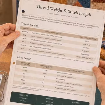 Cheat Sheet For Quilting Thread Tips on Sewing Stitch Guide for New Quilter Cheat Sheet for Quilting Notion Printable for Sewing Beginners