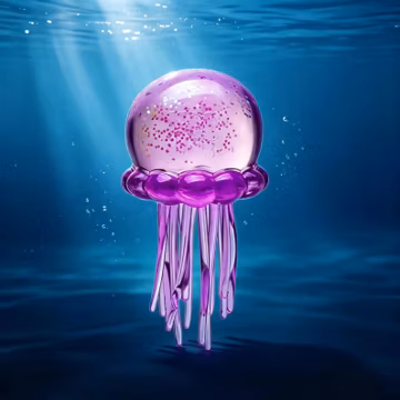 Glitter Jellyfish Squishy, Slow Rising Sensory Fidget Toy, ASMR Desk Decor