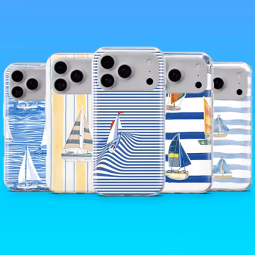 Sailing Phone Case Ocean Stripes Boats Cover for iPhone 17 Pro 16e 16 15 Samsung S26 S25 S24Ultra S23FE A17 A16 Pixel 10 Pro XL 9A