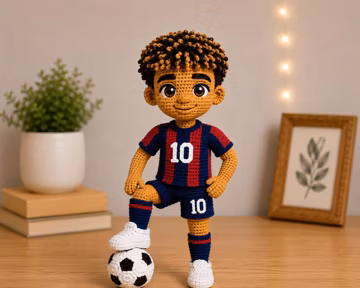 Crochet Football Player Doll Pattern – Beginner Friendly Amigurumi Soccer Boy PDF