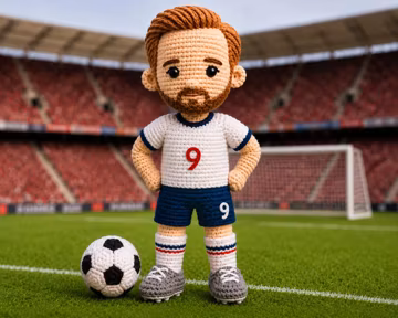 Crochet Football Player Pattern – Beginner Amigurumi Soccer Doll (PDF Download)