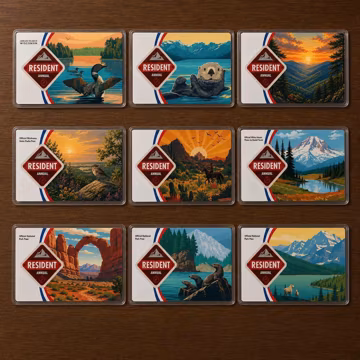 Vintage National Park Sleeve Pass, America The Beautiful Pass Protector, USA Card Park Pass Cover, Gift For Nature Lover