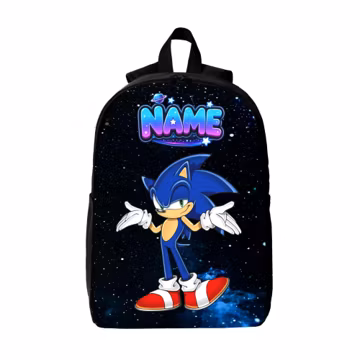 Personalized Blue Speedster Backpack, Custom Name Galaxy School Bag, Fast Cartoon Hero Laptop Backpack, Kids Birthday Gift