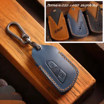 Fit for VW Golf 8 MK8 ID 3 4 7 Passat Atlas Hand stitching Personalization Crazy Horse Leather Car Key Cover Anniversary Gift for him/her