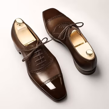 Handmade Brown Leather Oxford Dress Shoes – Cap Toe Formal Lace-Up Footwear