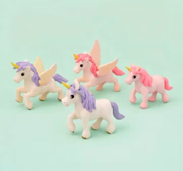 Miniature Unicorn Figurines Set of 4 Pastel Cake Toppers Party Favors Fairy Garden Decor Kawaii Pegasus Mini Toys Girls Birthday