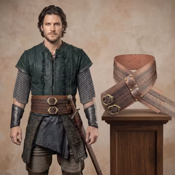 Medieval Viking Belt Faux Leather Armor Waist Belt Adjustable Knight Renaissance LARP Costume Accessory