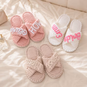 Personalized slides with name: gift for roommate | custom spa slippers | thinking of you gift