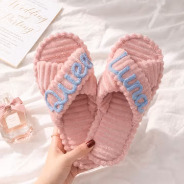 Personalized slippers: bachelorette party favors | corduroy bridal slippers | thank you gifts for wedding party