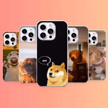 Dog Phone Case Meme Cover for iPhone 17Pro, 16, 15, 14, 13, 12, Samsung S26, S25, S24, S23Fe, A16, A56, Pixel 10, 9Pro