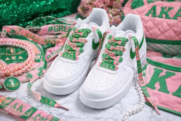 Alpha Kappa Alpha Sorority Shoe Laces AKA Pink Green 125x1.2cm