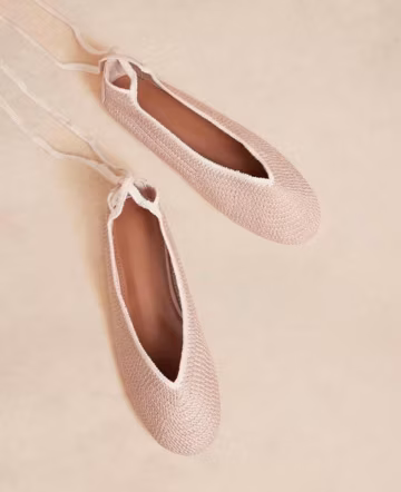 Mykonos Crochet Ballet Flats – Woven Boho Summer Vacation Sandals
