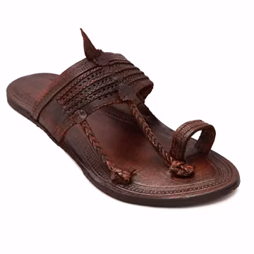 Handmade Men's Genuine Leather Kolhapuri Slippers, Indian Sandals, Braided Toe Ring Flats, Open Toe Footwear, Summer Slip On, Festival Gift.